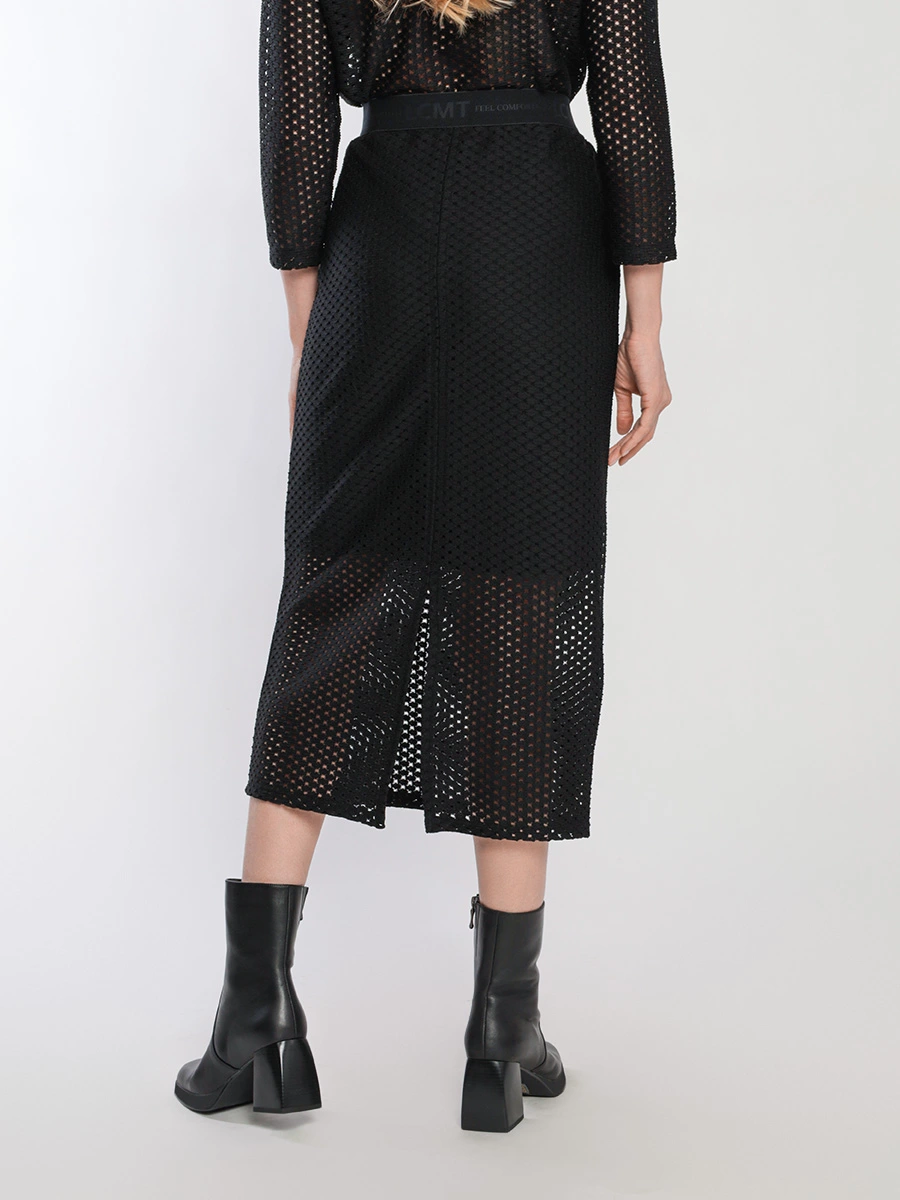 Юбка ажурной вязки с эластичным поясом